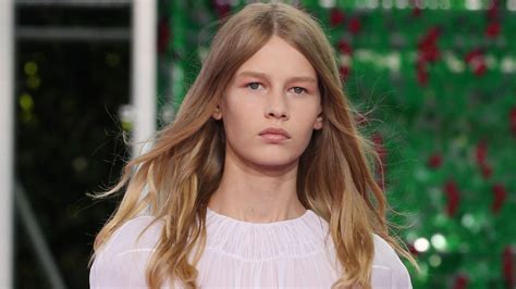 14 year old model dior|Sofia Mechetner (14) wears sheer dress at Dior show .